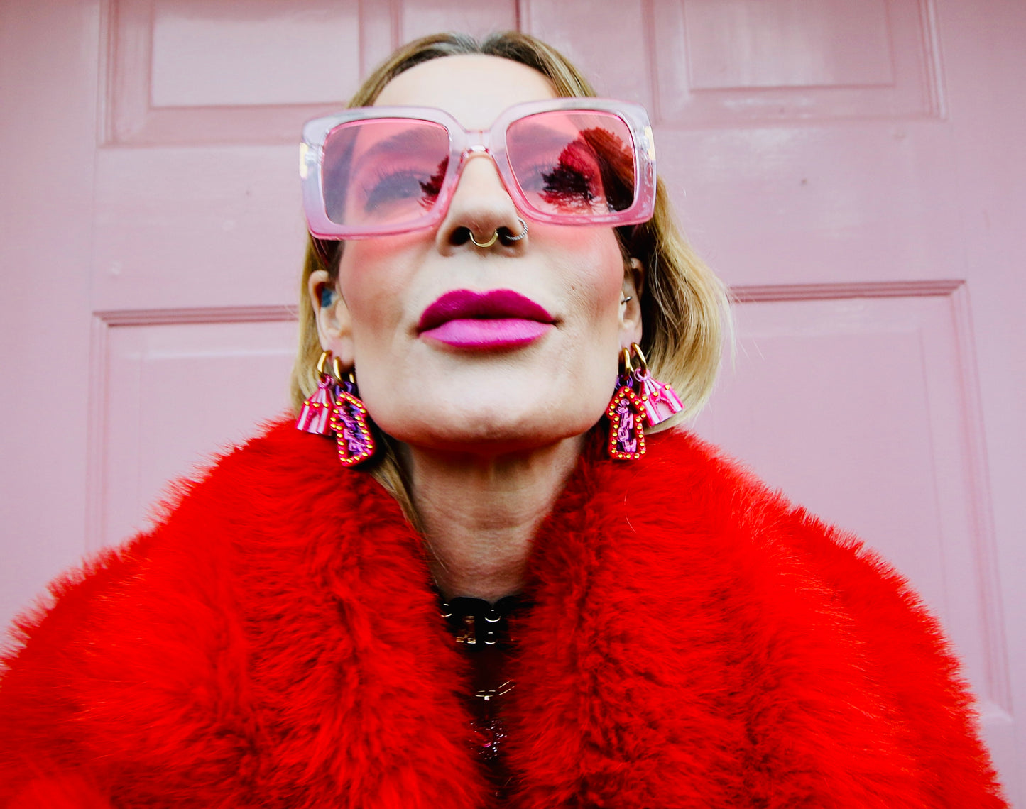 Cirque Big Top Tent Huggie Earrings – Bold, Fun and Festival-Ready