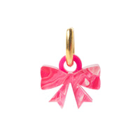 Pink Marble Bow Charm