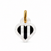 Chunky Heart – Toon Stripes Charm (Black & White)