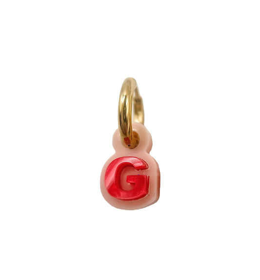 Single Earring with Personalised Acrylic Letter Charm