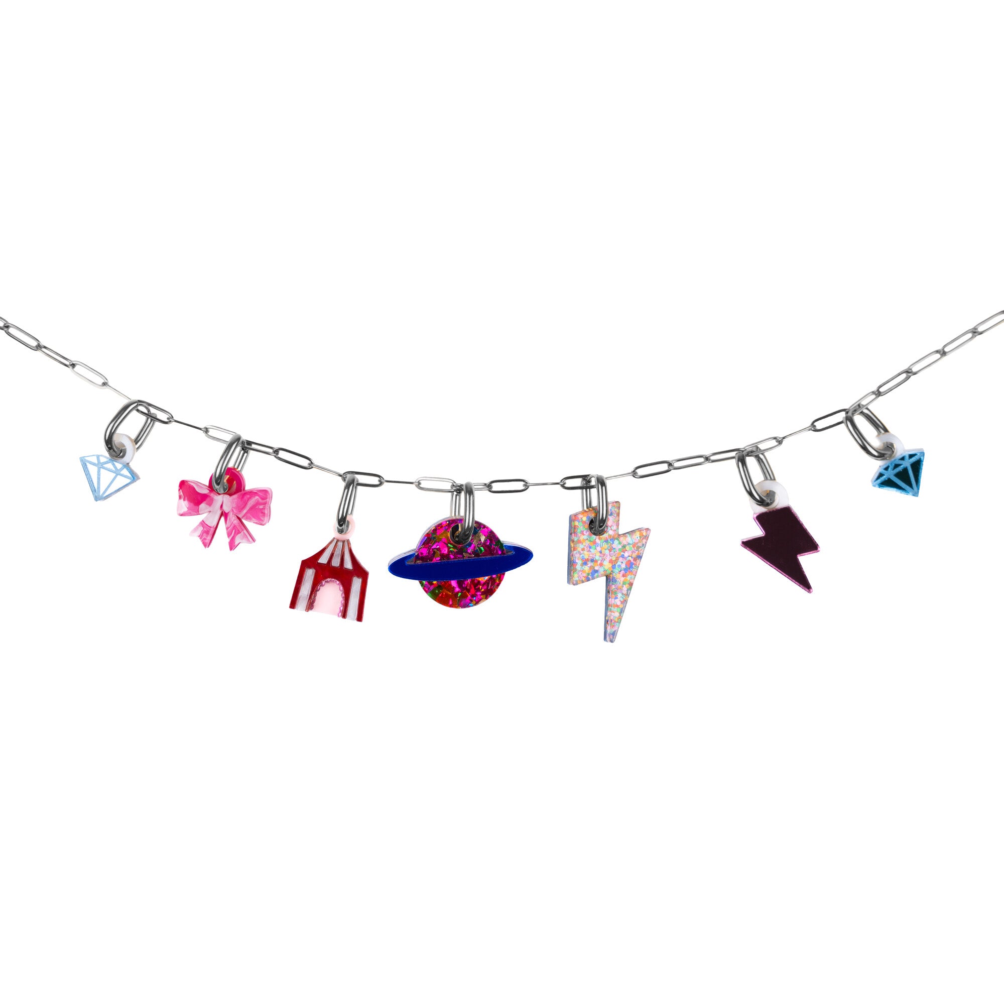 Paperclip Charm Necklace Chain - Interchangeable Charm System