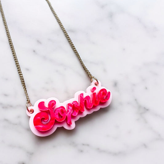 Personalised Acrylic Name Necklace from Weezy Popshop.